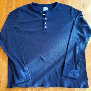 Merona Men’s XXL Navy Blue Long Sleeve Henley Shirt